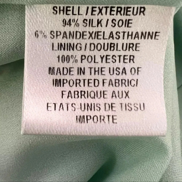 An Original Milly of New York Mint Green Silk Flutter Sleeve Dress Size 12 Large - Picture 7 of 9